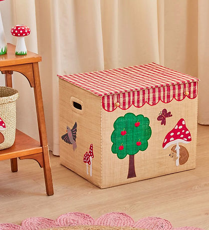 Rice Opbevaringskurv - Raffia - XL - Happy Forest Theme Rice Opbevaringskurv - Raffia - XL - Happy Forest Theme