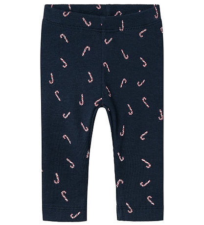 Name It Leggings - Rib - NbnDab - Dark Sapphire m. Julestokke Name It Leggings - Rib - NbnDab - Dark Sapphire m. Julestokke