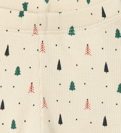Name It Leggings - Rib - NbnDab - Summer Sand m. Juletræer Name It Leggings - Rib - NbnDab - Summer Sand m. Juletræer