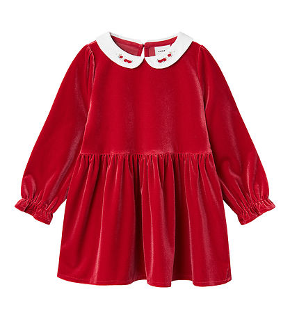 Name It Kjole - Velour -  NmfRinna - Jester Red