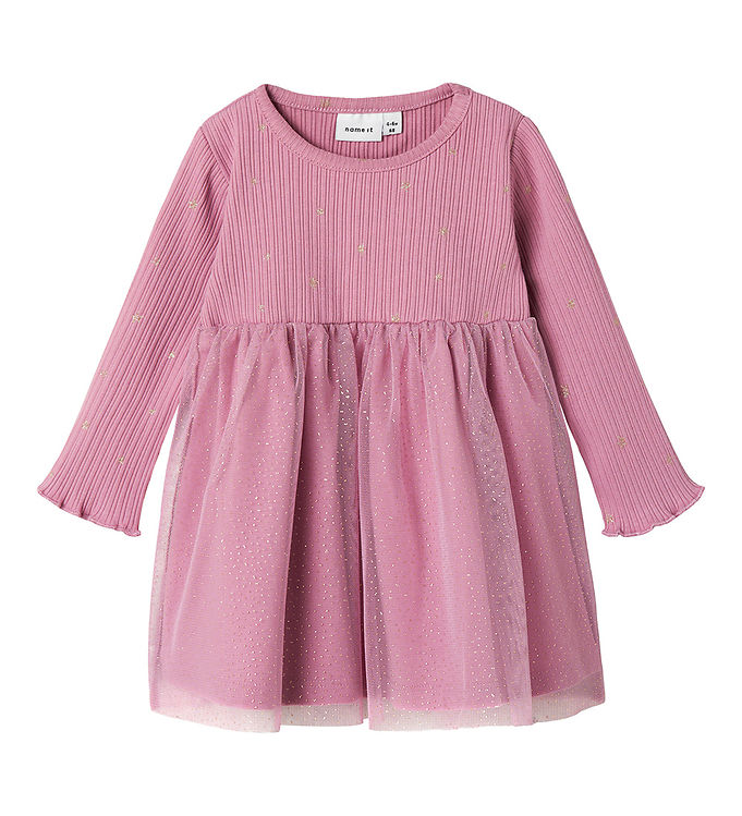 Name It Mauve Orchid Stjerner Tylkjole - Str. 1m 56cm