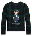 Polo Ralph Lauren Sweatshirt - Sort/Grønternet m. Bamse Polo Ralph Lauren Sweatshirt - Sort/Grønternet m. Bamse
