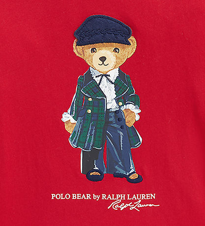 Polo Ralph Lauren Bluse - Rød m. Bamse