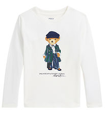 Polo Ralph Lauren Bluse - Hvid m. Bamse Polo Ralph Lauren Bluse - Hvid m. Bamse