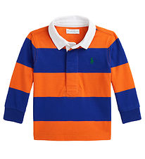 Polo Ralph Lauren Polobluse - Orange/Blåstribet Polo Ralph Lauren Polobluse - Orange/Blåstribet