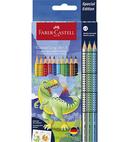 Faber-Castell Farveblyanter - 13 stk. - Grip Dino Faber-Castell Farveblyanter - 13 stk. - Grip Dino
