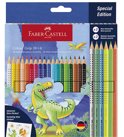 Faber-Castell Farveblyanter - 24 stk. - Grip Dino Faber-Castell Farveblyanter - 24 stk. - Grip Dino