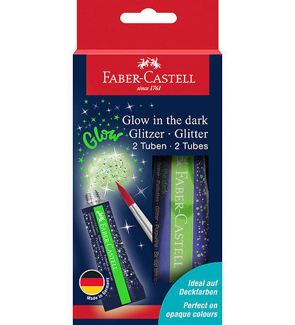 Faber-Castell Glitter Tuber - 2 stk. - Glow In The Dark Faber-Castell Glitter Tuber - 2 stk. - Glow In The Dark