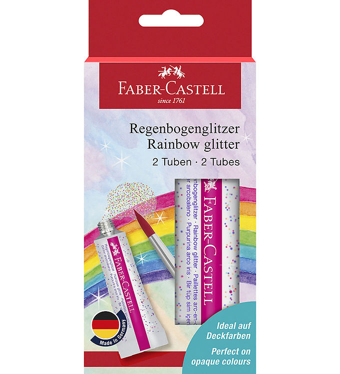 Faber-Castell Glitter Tuber - 2 stk. - Rainbow