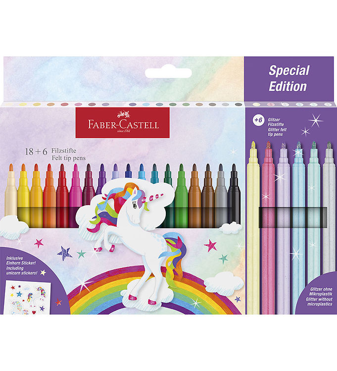 Faber-castell - Felt Tip Pens Tusser - Unicorn - 24 Farver