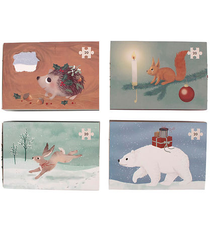 Filibabba Puslespil-Sæt - 4x20 Brikker - Wonderful Winterland Filibabba Puslespil-Sæt - 4x20 Brikker - Wonderful Winterland
