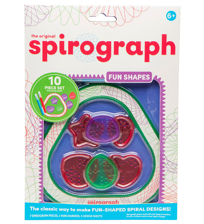 Spirograph Tegnesæt - 10 dele - Value - Fun Shapes