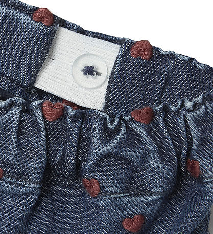 Lil Atelier Jeans - Loose - NbfLiva - Dark Blue Denim/Heart Emb Lil Atelier Jeans - Loose - NbfLiva - Dark Blue Denim/Heart Emb