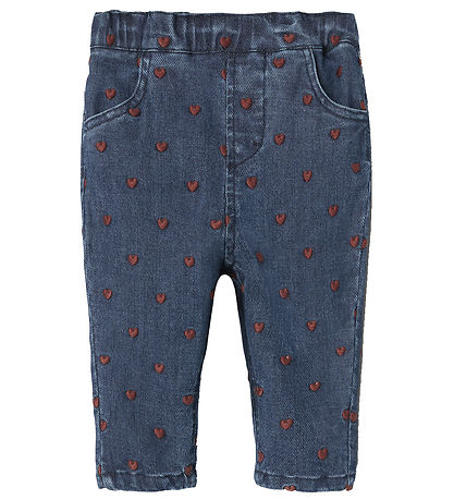 Lil Atelier Jeans - Loose - NbfLiva - Dark Blue Denim/Heart Emb