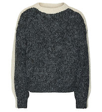 Vero Moda Girl Bluse - Strik - VmCordelia - Dark Grey Melange/Bi Vero Moda Girl Bluse - Strik - VmCordelia - Dark Grey Melange/Bi