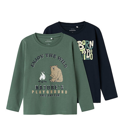 Name It Bluse - NmmVux - 2-pak - Dark Forest/Dark Sapphire Name It Bluse - NmmVux - 2-pak - Dark Forest/Dark Sapphire