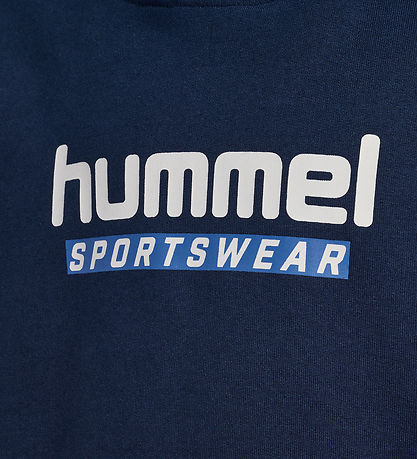 Hummel Hættetrøje - hmlJr Logo Hoodie - Dress Blue