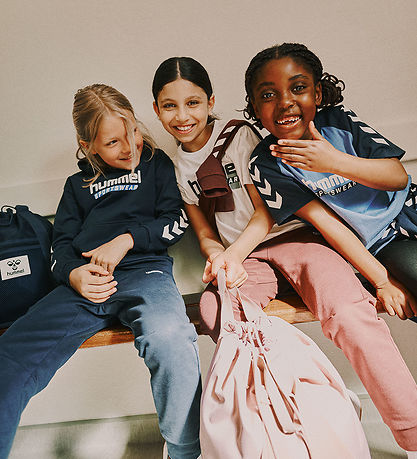 Hummel Hættetrøje - hmlJr Logo Hoodie - Dress Blue