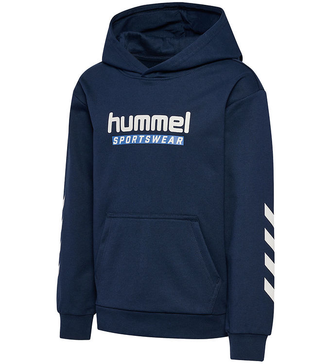 Hummel Hættetrøje - hmlJr Logo Hoodie - Dress Blue billede
