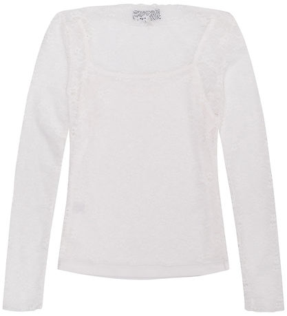 Hound Bluse - Lace - Off White m. Hulmønster