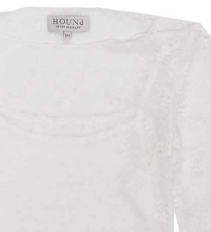 Hound Bluse - Lace - Off White m. Hulmønster