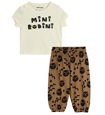 Mini Rodini Cats Baby Sæt - Offwhite Mini Rodini Cats Baby Sæt - Offwhite