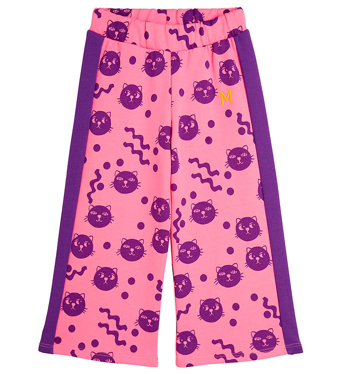 Mini Rodini Sweatpants - Squiggly Cats - Pink