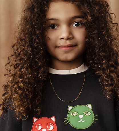 Mini Rodini Sweatshirt - Cool Cats - Black Mini Rodini Sweatshirt - Cool Cats - Black