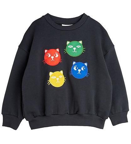 Mini Rodini Sweatshirt - Cool Cats - Black Mini Rodini Sweatshirt - Cool Cats - Black