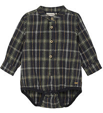 Minymo Skjortebody l/æ - Dark Navy m. Tern Minymo Skjortebody l/æ - Dark Navy m. Tern