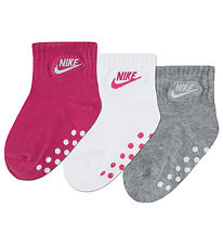 Nike Strømper - 3-pak - Non-Slip - Pink/Hvid/Grå Nike Strømper - 3-pak - Non-Slip - Pink/Hvid/Grå