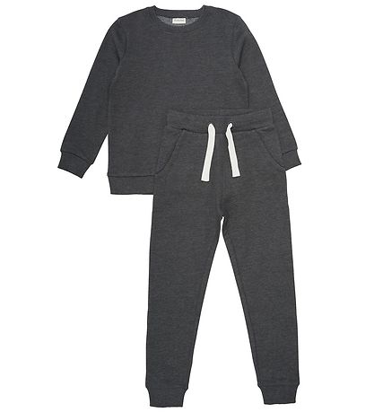 Minymo Sweatsæt - Dark Grey Melange Minymo Sweatsæt - Dark Grey Melange