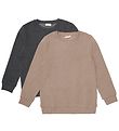 Minymo Sweatshirts - 2-pak - Fossil Minymo Sweatshirts - 2-pak - Fossil