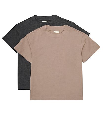 Minymo T-shirts - 2-pak - Fossil Minymo T-shirts - 2-pak - Fossil