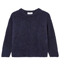 American Vintage Bluse - Strik - Col Rond - Navy Shine American Vintage Bluse - Strik - Col Rond - Navy Shine
