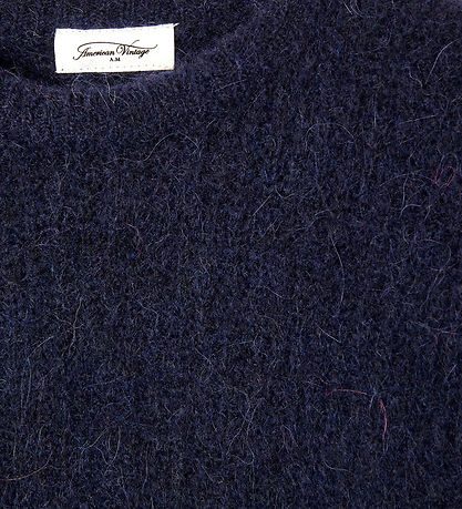 American Vintage Bluse - Strik - Col Rond - Navy Shine