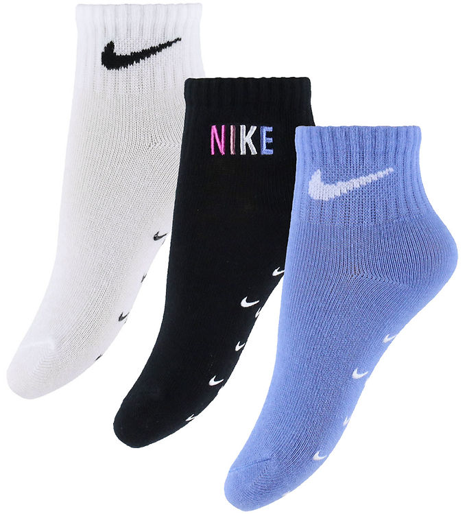Nike Strømper - 3-pak - Non-Slip - Hvid/Sort/Blå