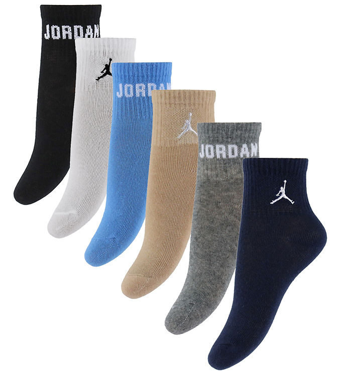 Jordan Ankelstrømper - 6-pak - Blå/Grå/Beige/Hvid/Sort