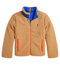 Polo Ralph Lauren Dynejakke m. Fleece - Vendbar - Brun/Blå m. Or Polo Ralph Lauren Dynejakke m. Fleece - Vendbar - Brun/Blå m. Or