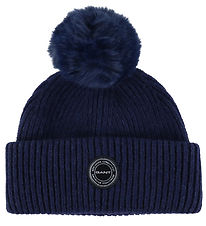 GANT Hue - Strik - Uld - Pom Pom - Classic Blue GANT Hue - Strik - Uld - Pom Pom - Classic Blue