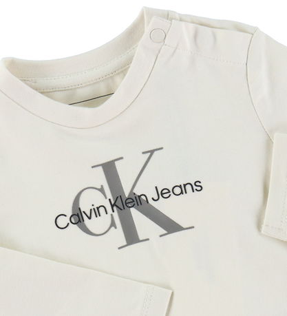 Calvin Klein Bluse - Monogram - Turtledove Calvin Klein Bluse - Monogram - Turtledove