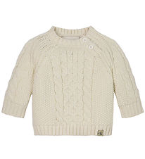 Calvin Klein Bluse - Strik - Cable - Turtledove Calvin Klein Bluse - Strik - Cable - Turtledove