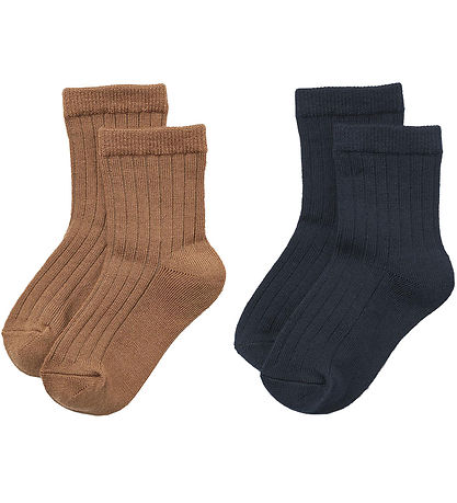 Wheat Strømper - 2-pak - Uld - Rib - Navy Wheat Strømper - 2-pak - Uld - Rib - Navy