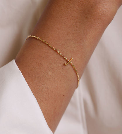 Design Letters Armbånd - J - 18K Guldbelagt