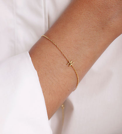 Design Letters Bracelet - N - 18K Gold Plated
