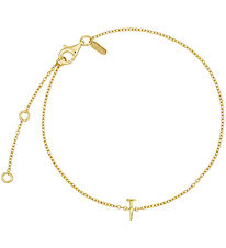 Design Letters Armbånd - T - 18K Guldbelagt Design Letters Armbånd - T - 18K Guldbelagt