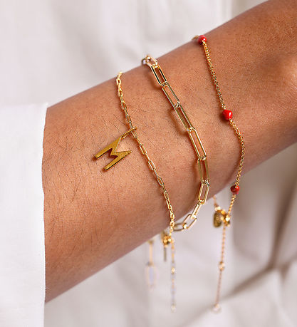 Design Letters Armbånd - Chunky Square - Small - 18K Guldbelagt