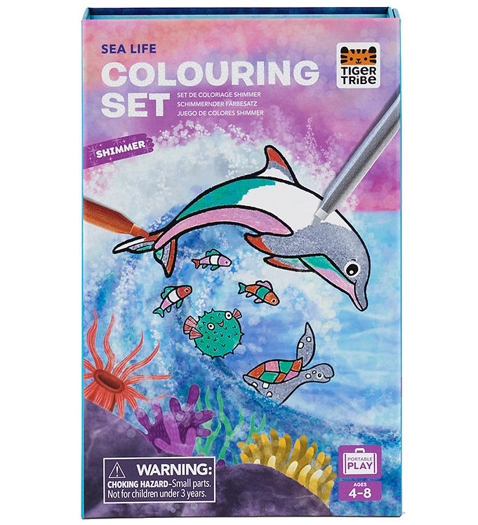 Tiger Tribe Farvesæt - Shimmer Colouring Set - Sea Life