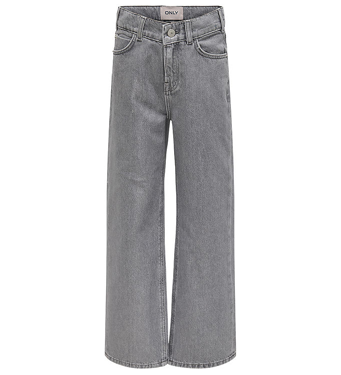 Kids Only Light Grey Denim Silver Wide Jeans - Str. 14y 164cm