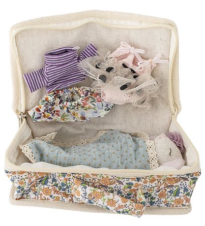 Bloomingville Stofdukke m. Opbevaringstaske - 15 cm - Milly - Cr
